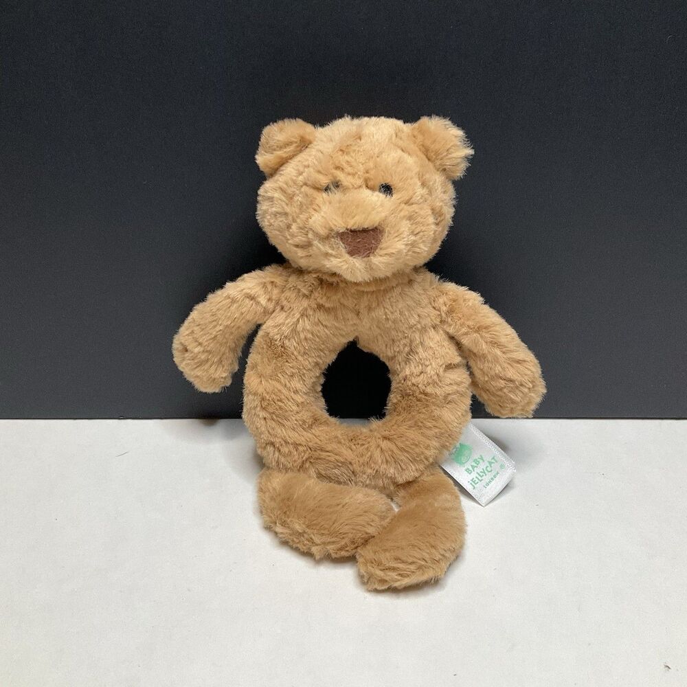 Jellycat Baby Bartholomew Bear Ring Stuffed Plush Rattle Toy